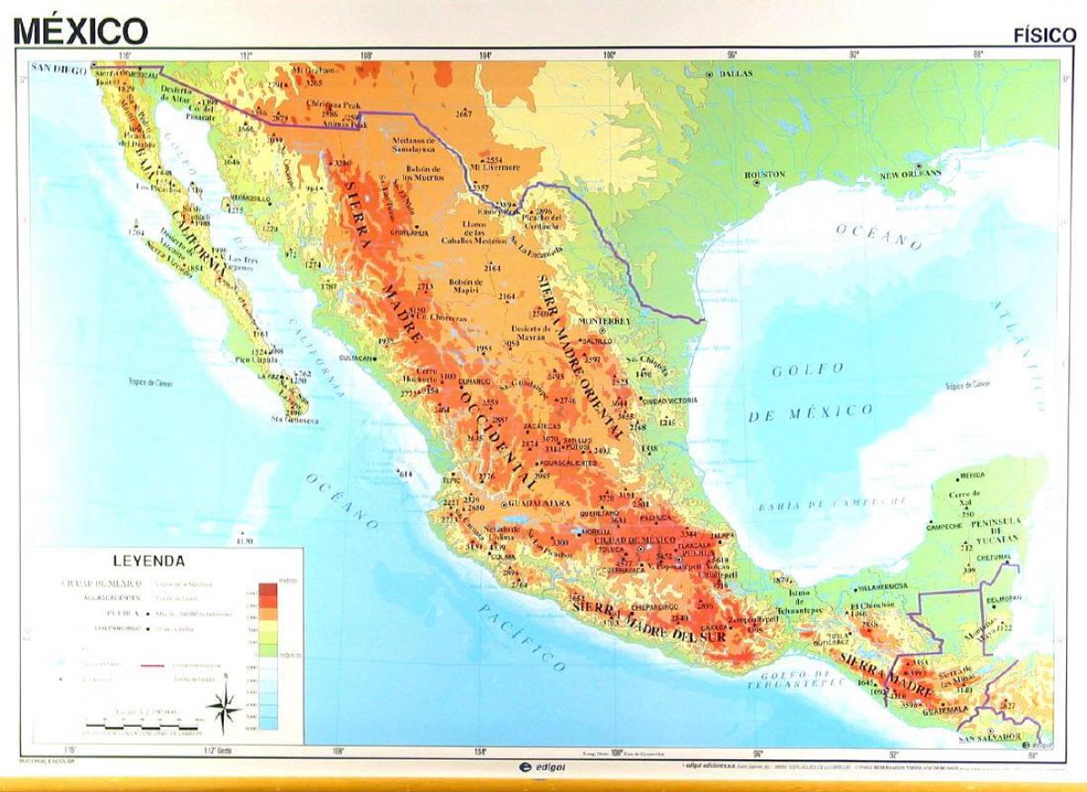 peta geografi Mexico