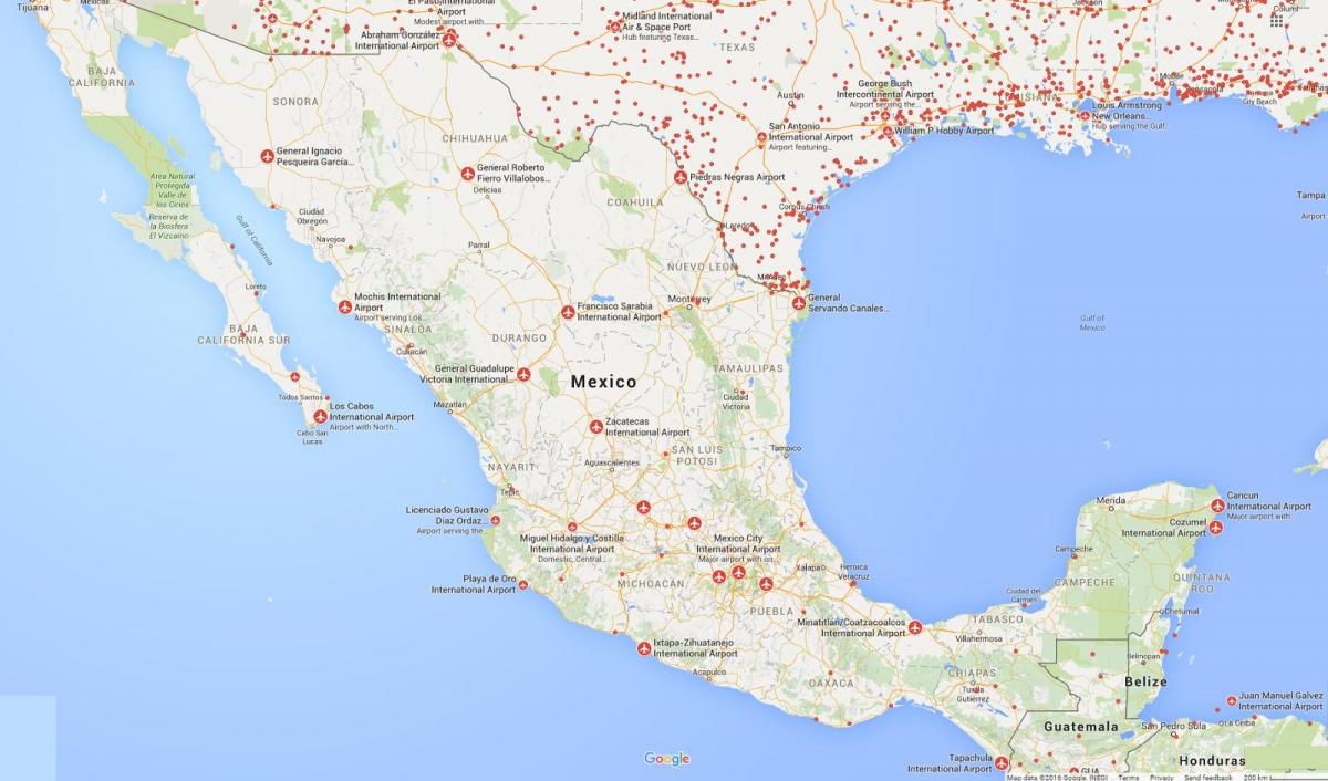 lapangan terbang Mexico peta