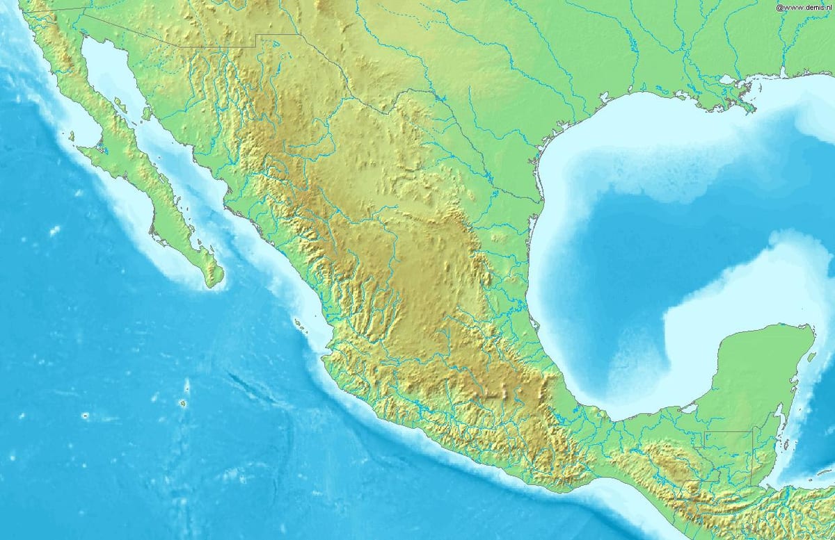 peta Mexico kawasan