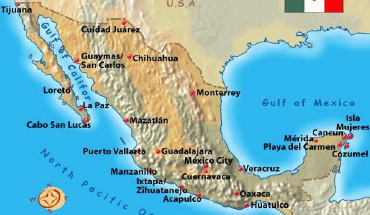 Mexico destinasi percutian peta
