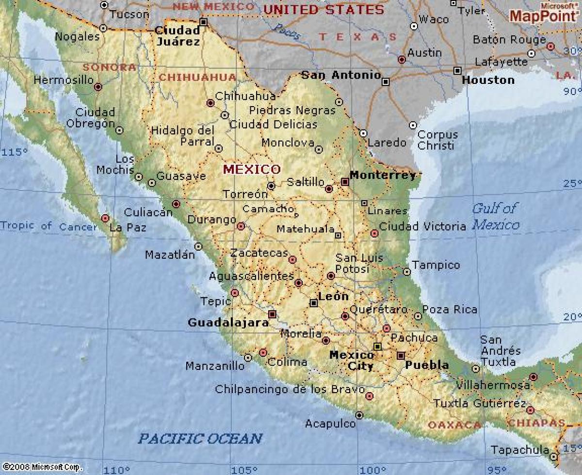 geografi Mexico peta