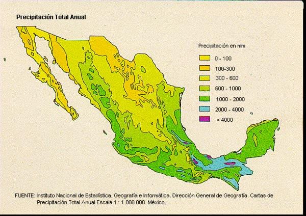 peta Mexico hujan