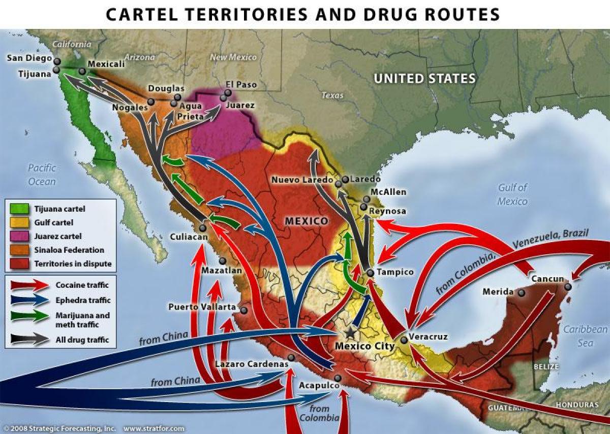 mexico perang narkoba peta