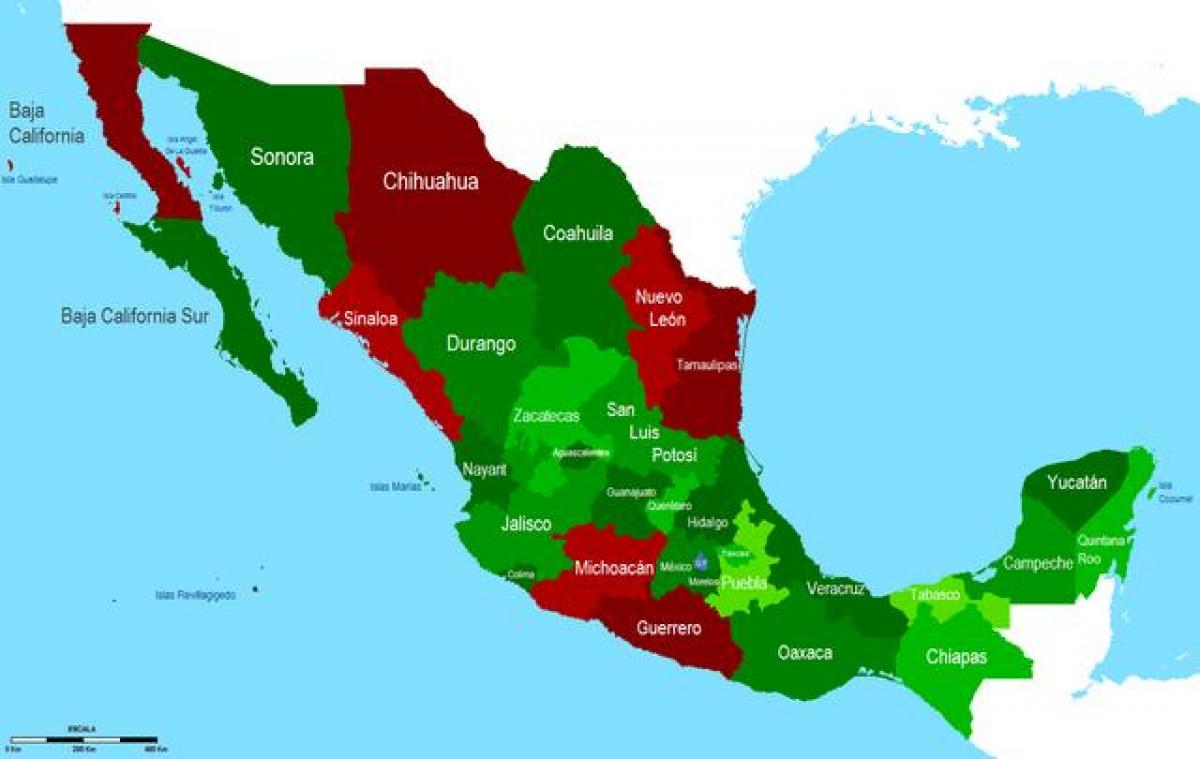 peta Mexico keselamatan