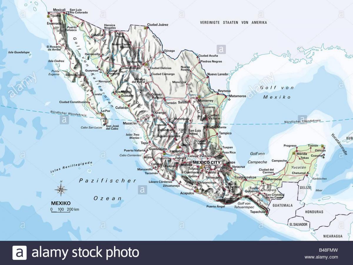 peta Mexico lautan