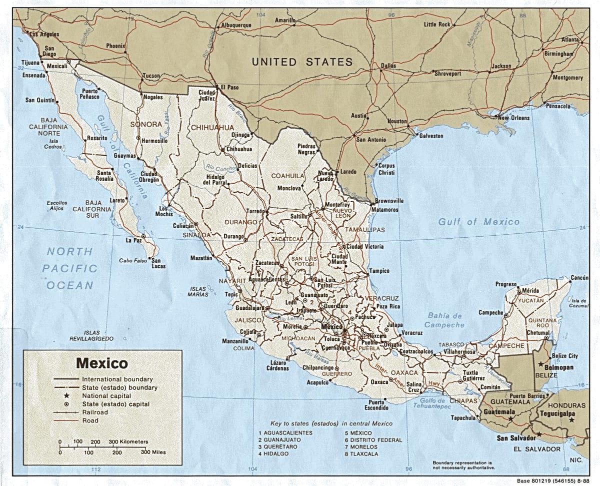 peta pantai Mexico