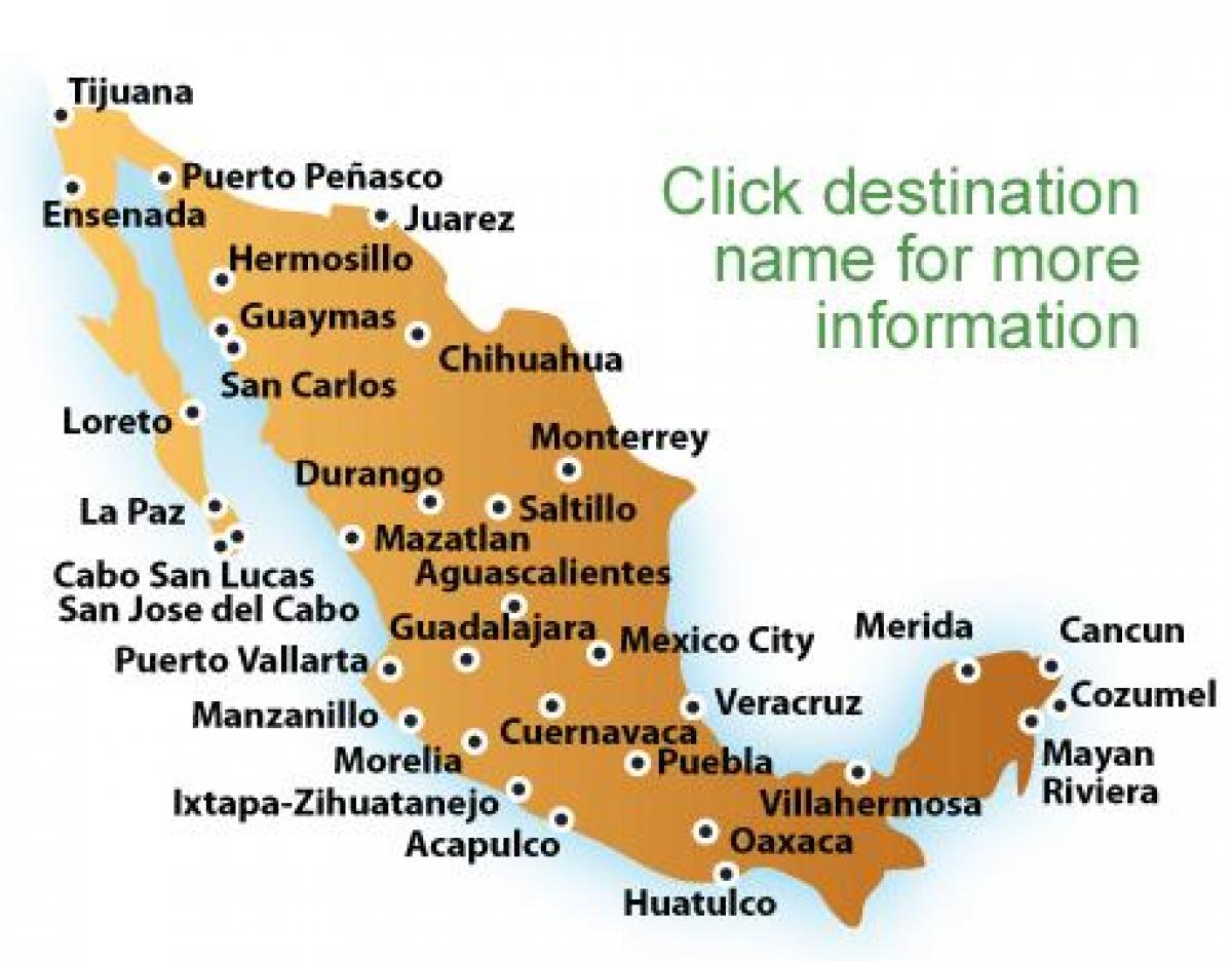 peta pantai di Mexico