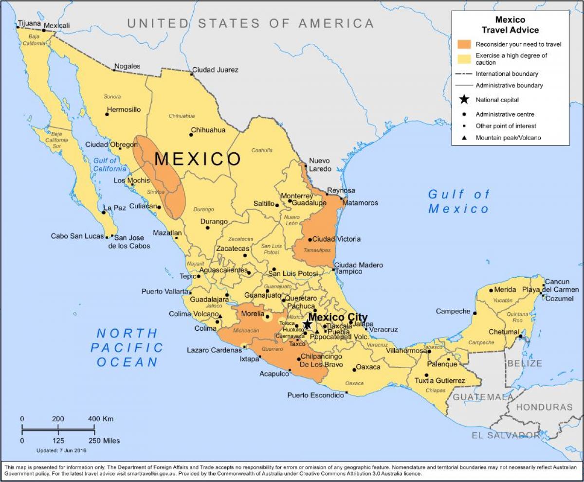 Mexico peta pelancong destinasi