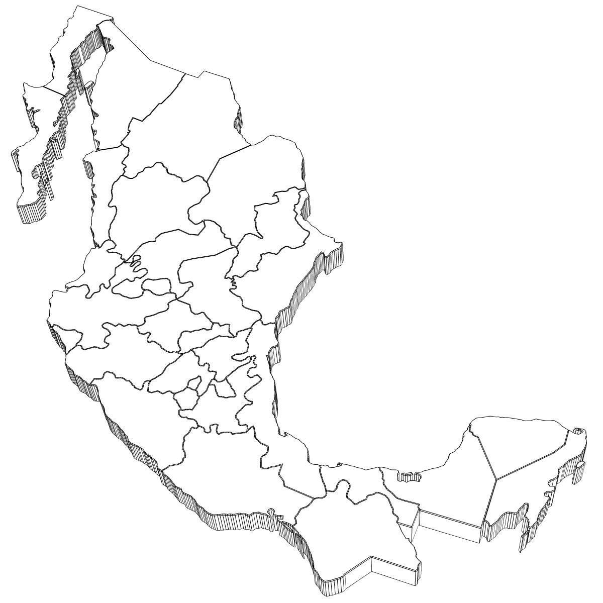 3d peta Mexico