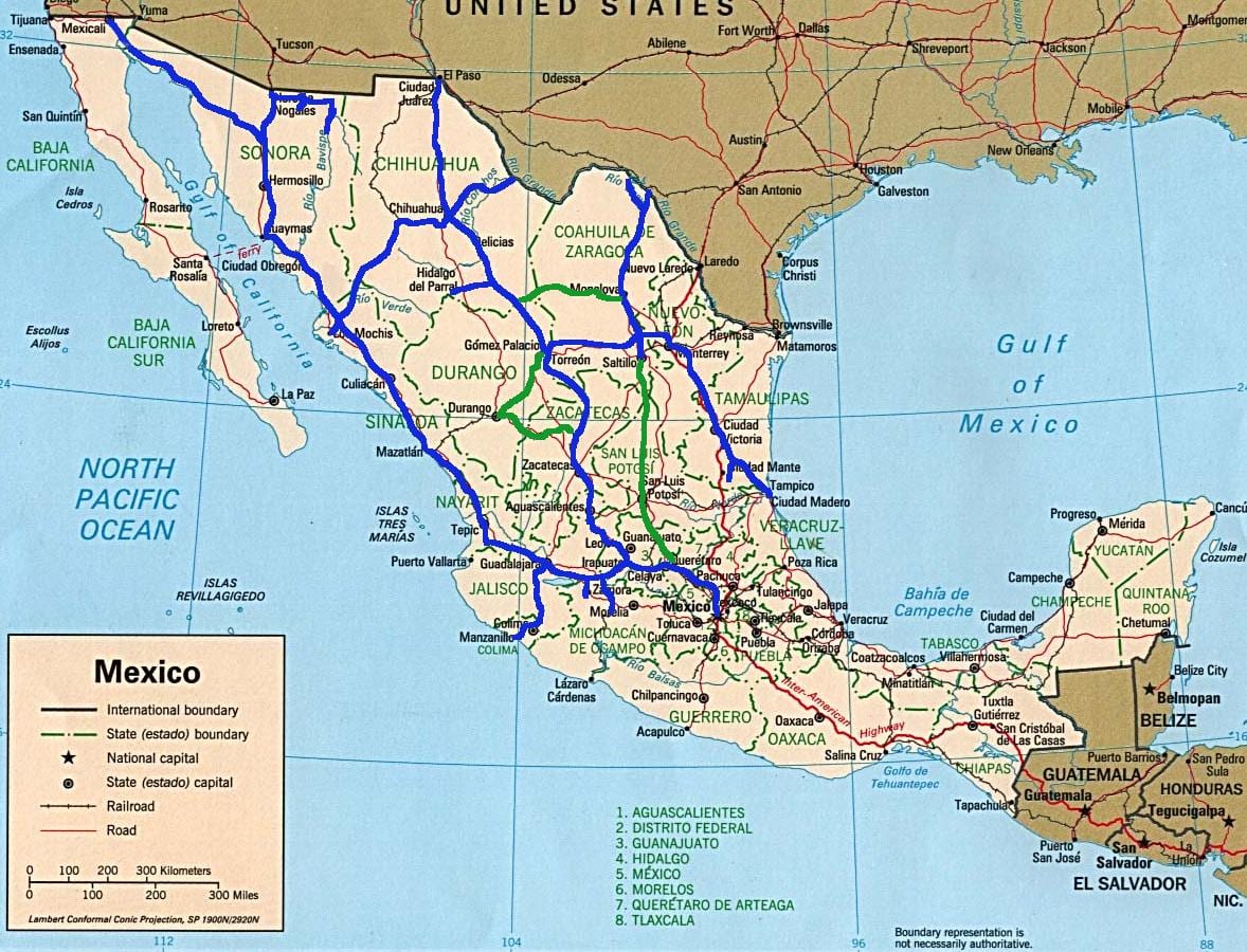 Mexico peta kereta api