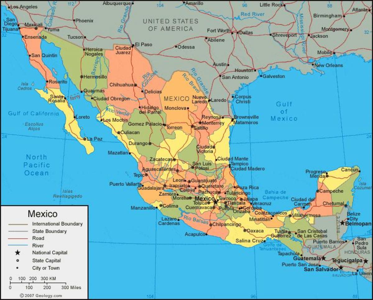 barat Mexico peta