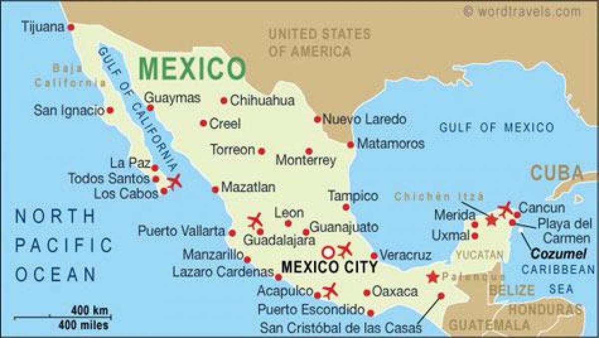 peta lapangan terbang di Mexico