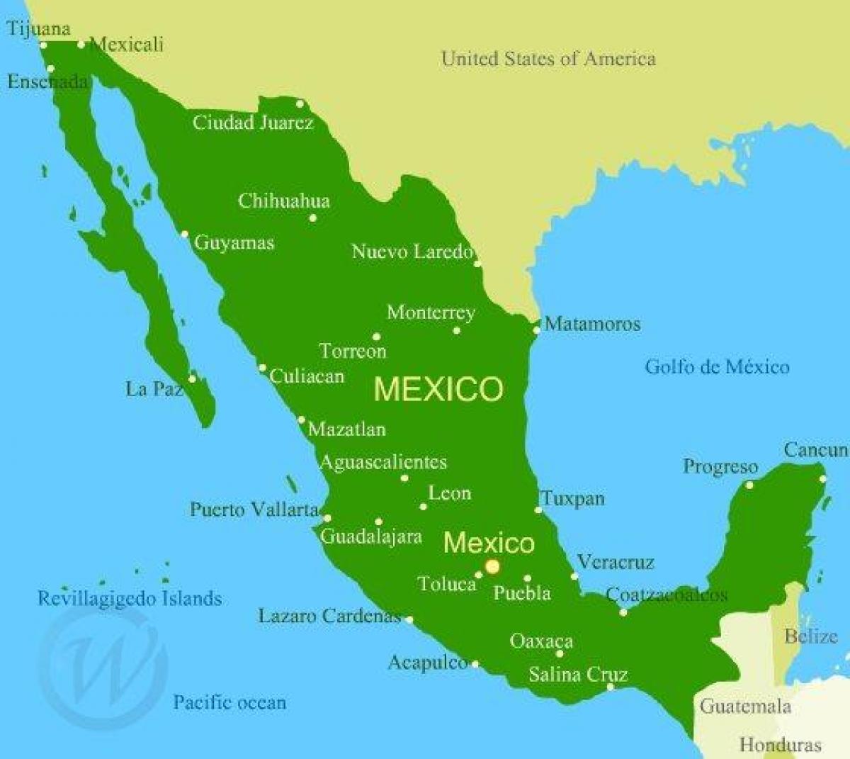 peta pantai barat Mexico