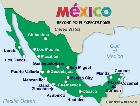 mexico pantai peta