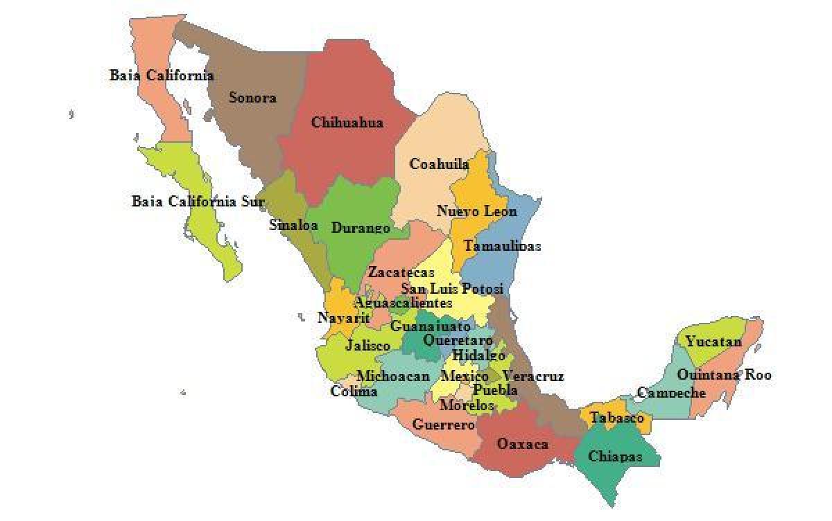 peta Mexico wilayah