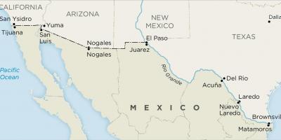 Us dan Mexico sempadan peta