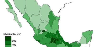 Kepadatan penduduk peta Mexico