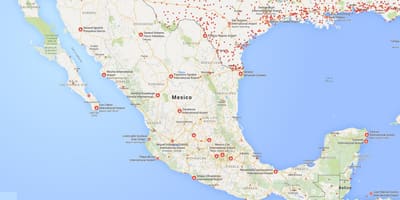 Lapangan terbang Mexico peta