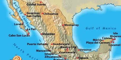 Mexico destinasi percutian peta