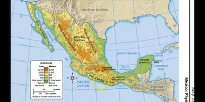 Mexico peta fizikal ciri-ciri