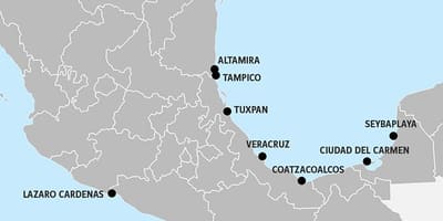 Peta Mexico pelabuhan