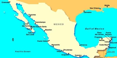 Peta Mexico pelayaran pelabuhan