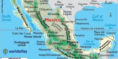 Mexico peta gunung