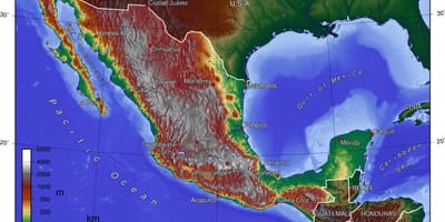 Peta ketinggian Mexico