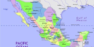Mexico peta dengan modal