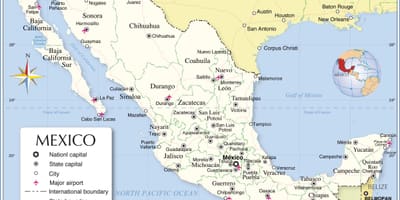 Perbatasan Mexico peta
