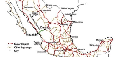Mexico toll road map