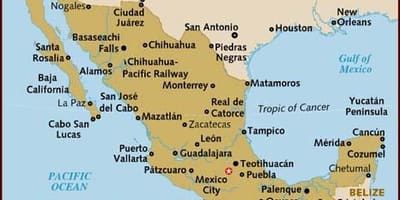 Peta Mexico pelancong