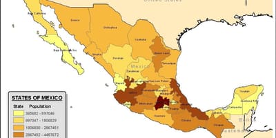 Mexico peta penduduk