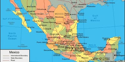 Barat Mexico peta