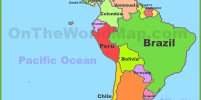 Peta Mexico amerika selatan