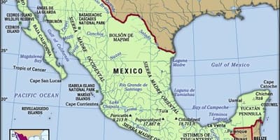 Mexico peta untuk anak-anak