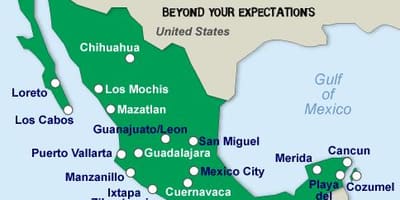 Mexico pantai peta