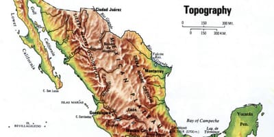 Mexico peta topografi