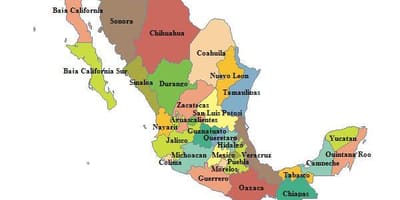 Peta Mexico wilayah